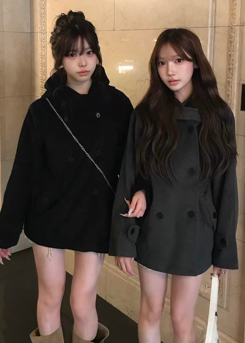 VELMIRA HOODED DOUBLE BUTTON COAT
