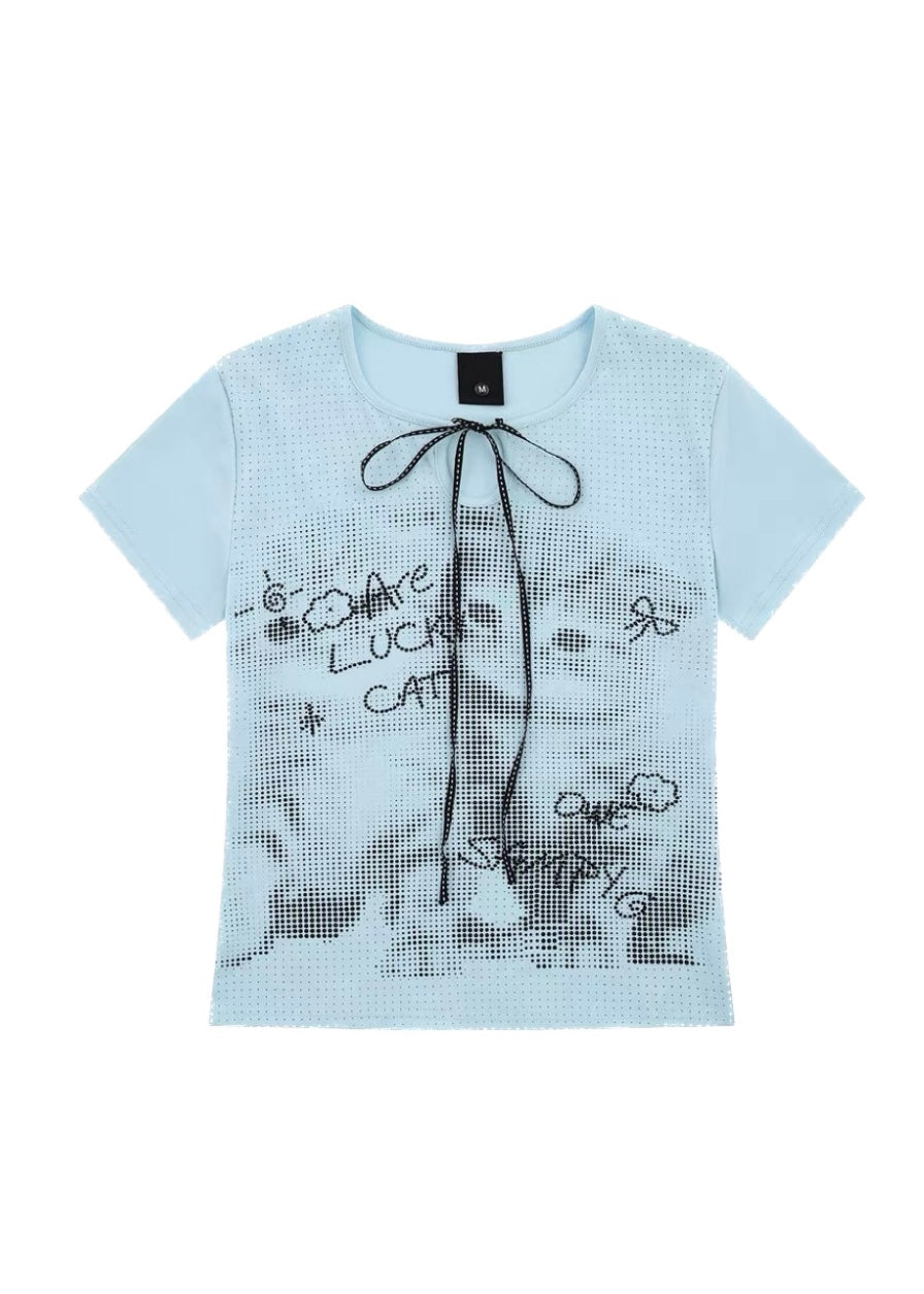 Midnight Cat Ribbon Tシャツ