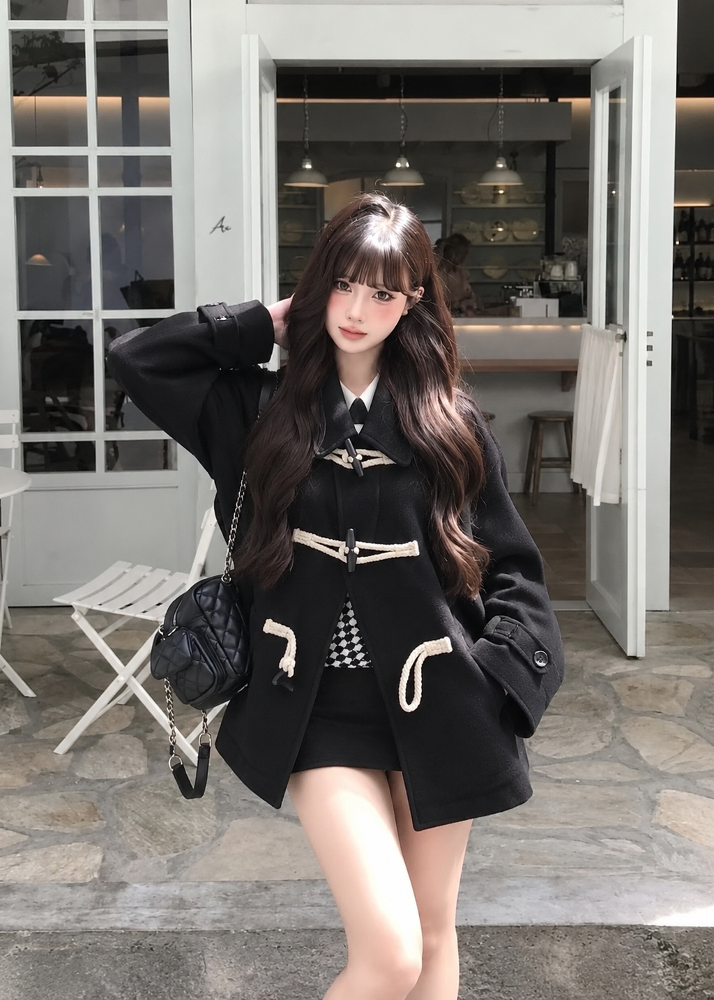 Noir Rope Duffle Coat
