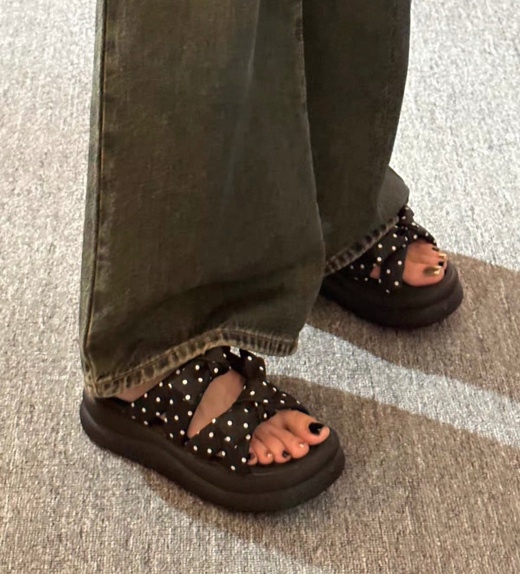 Polka Knot Sandals