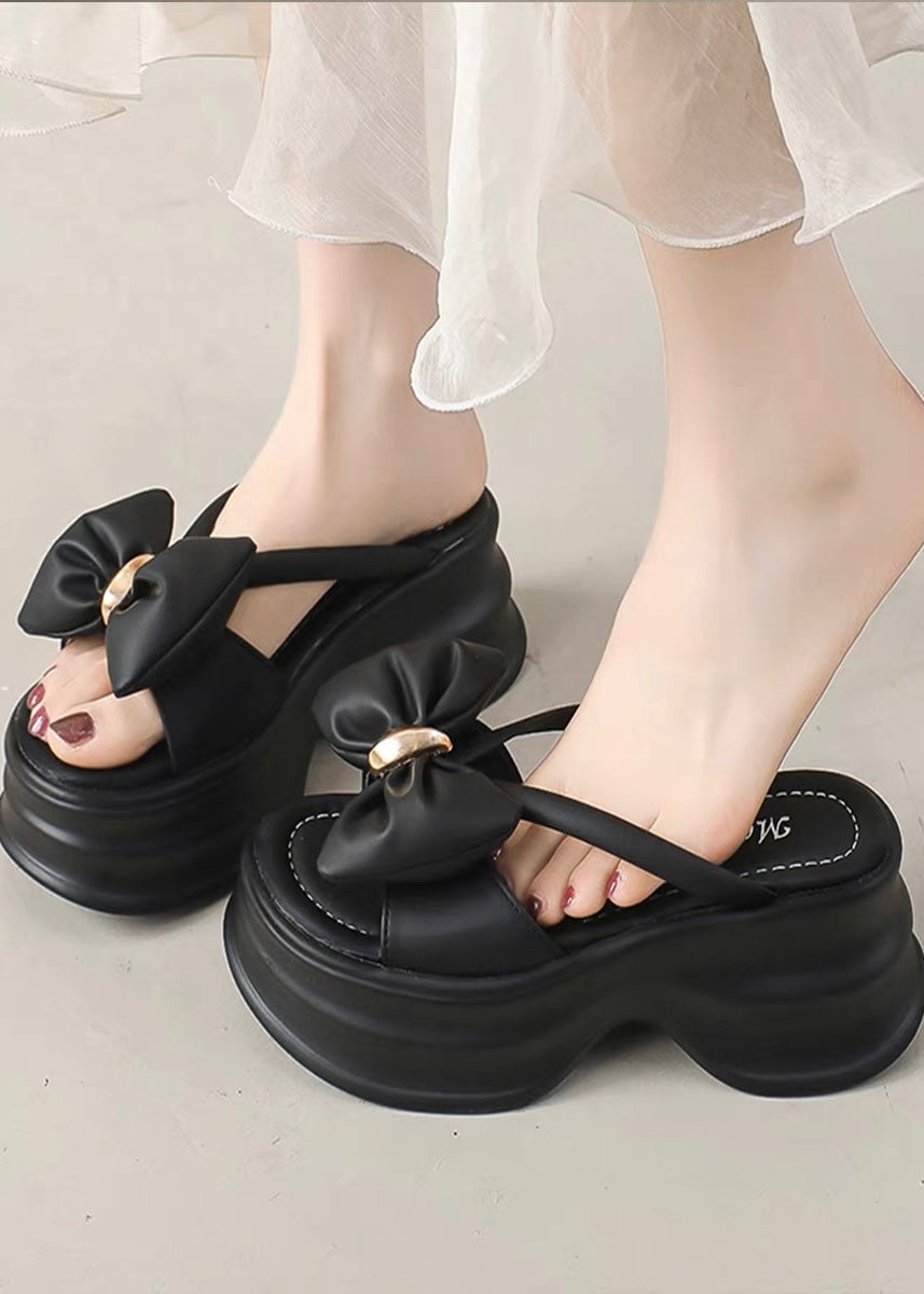 Golden Ribbon Platform Sandals
