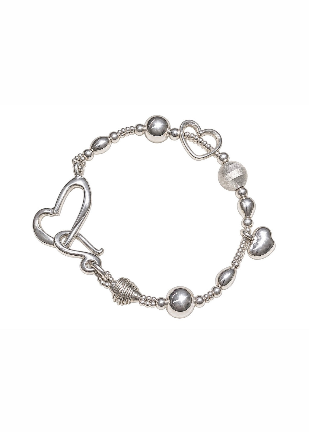 Silver Heart Charm Bracelet
