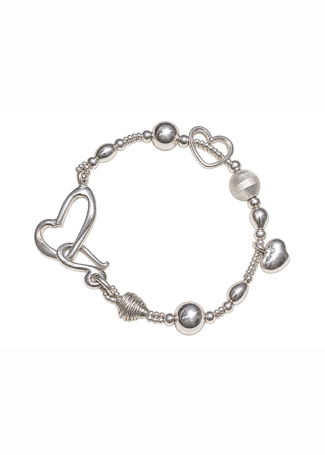 Silver Heart Charm Bracelet