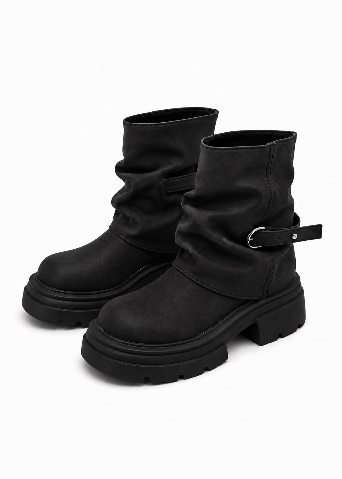 Soft Slouchy Buckle Boots