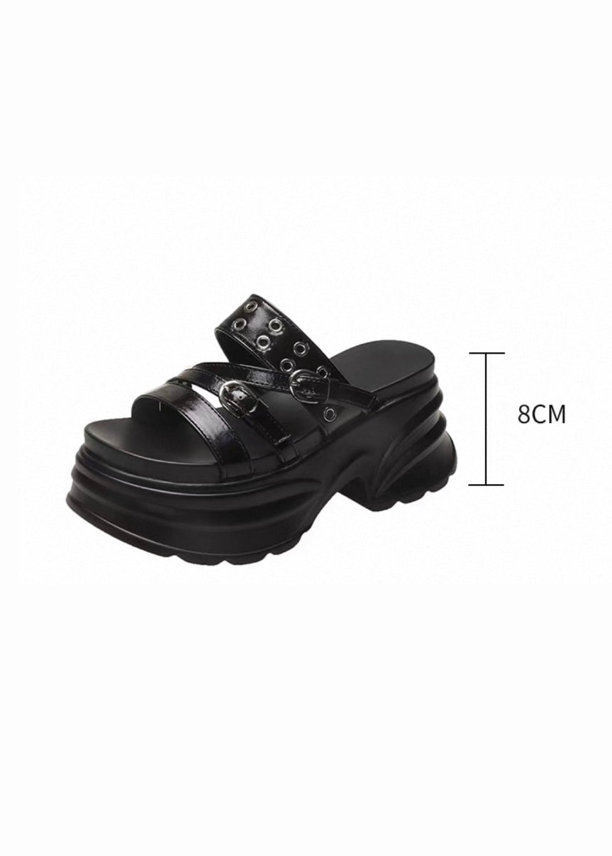 Starry Buckle Sandals +8cm