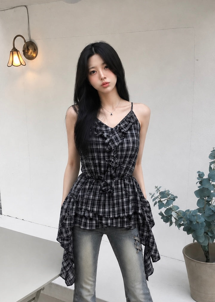 Ruffle Check Tunic ドレス