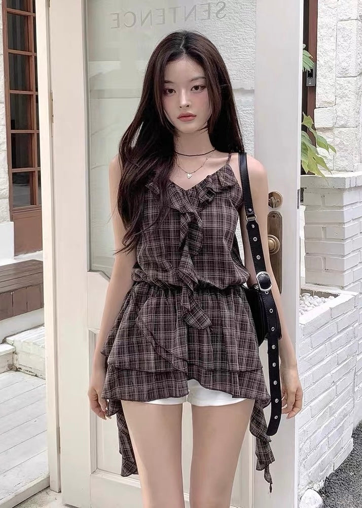 Ruffle Check Tunic ドレス