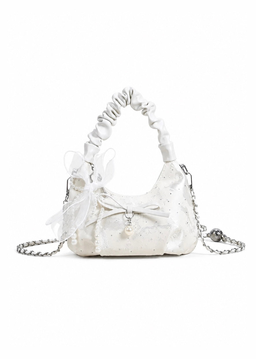 Pearl Ribbon Lace Bag