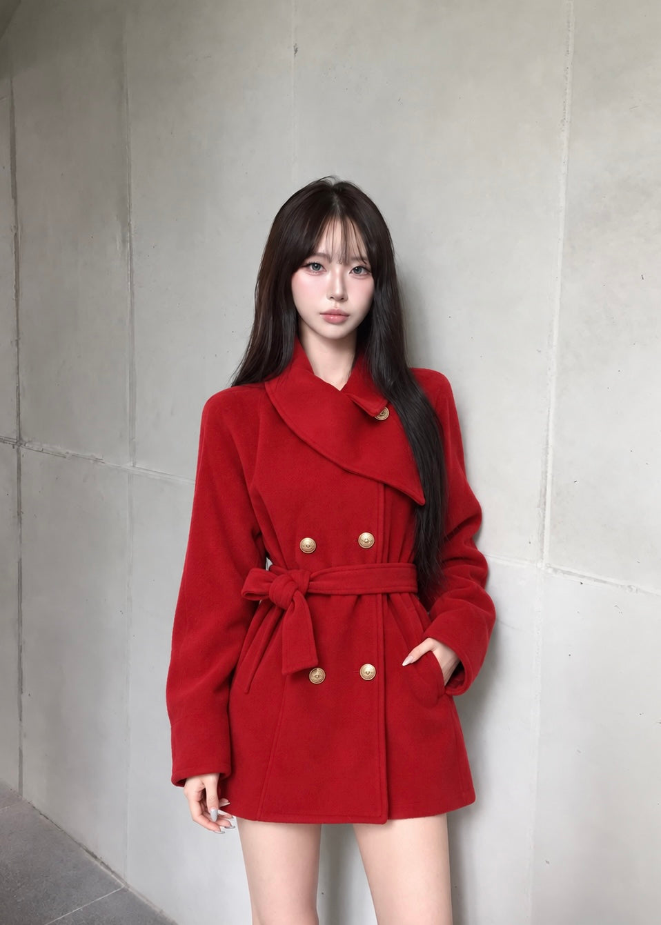 Velisse Belted Double Coat