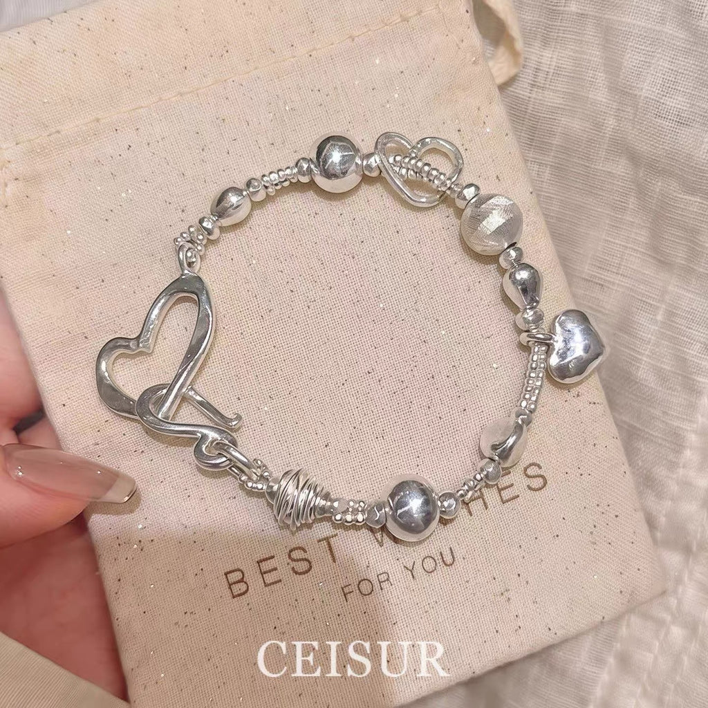 Silver Heart Charm Bracelet