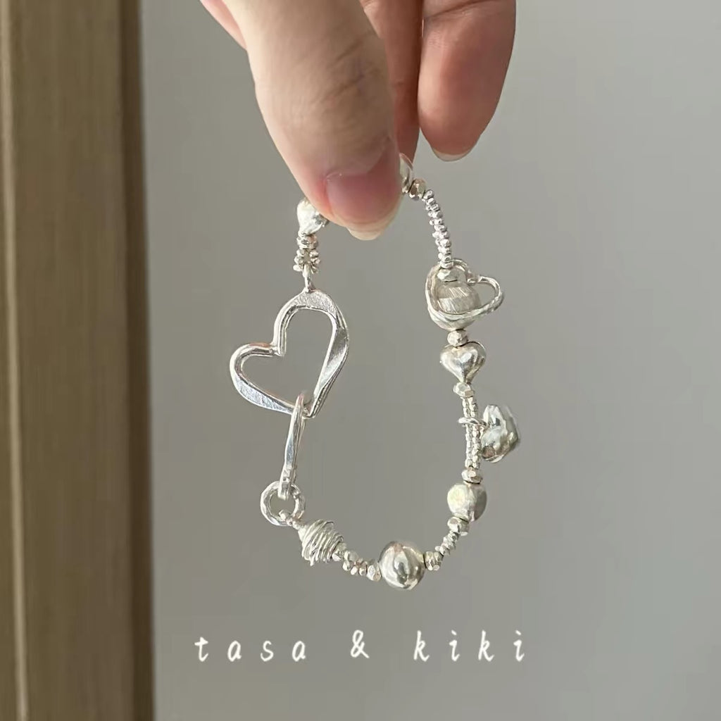 Silver Heart Charm Bracelet