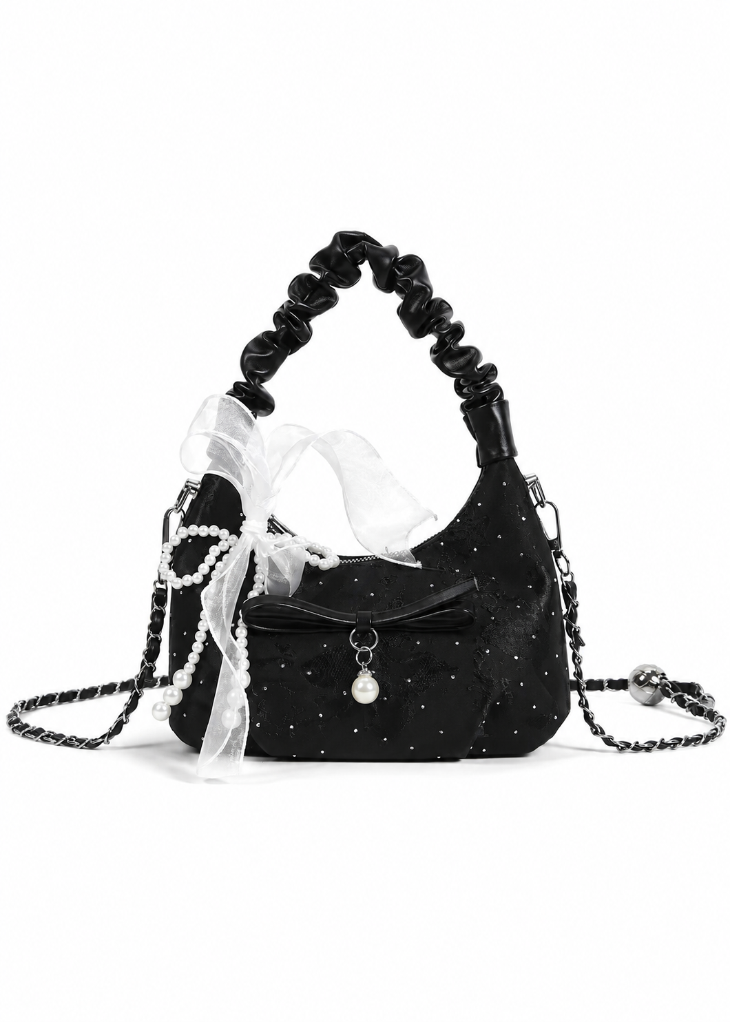 Pearl Ribbon Lace Bag