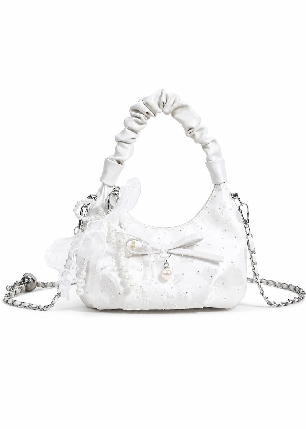 Pearl Ribbon Lace Bag