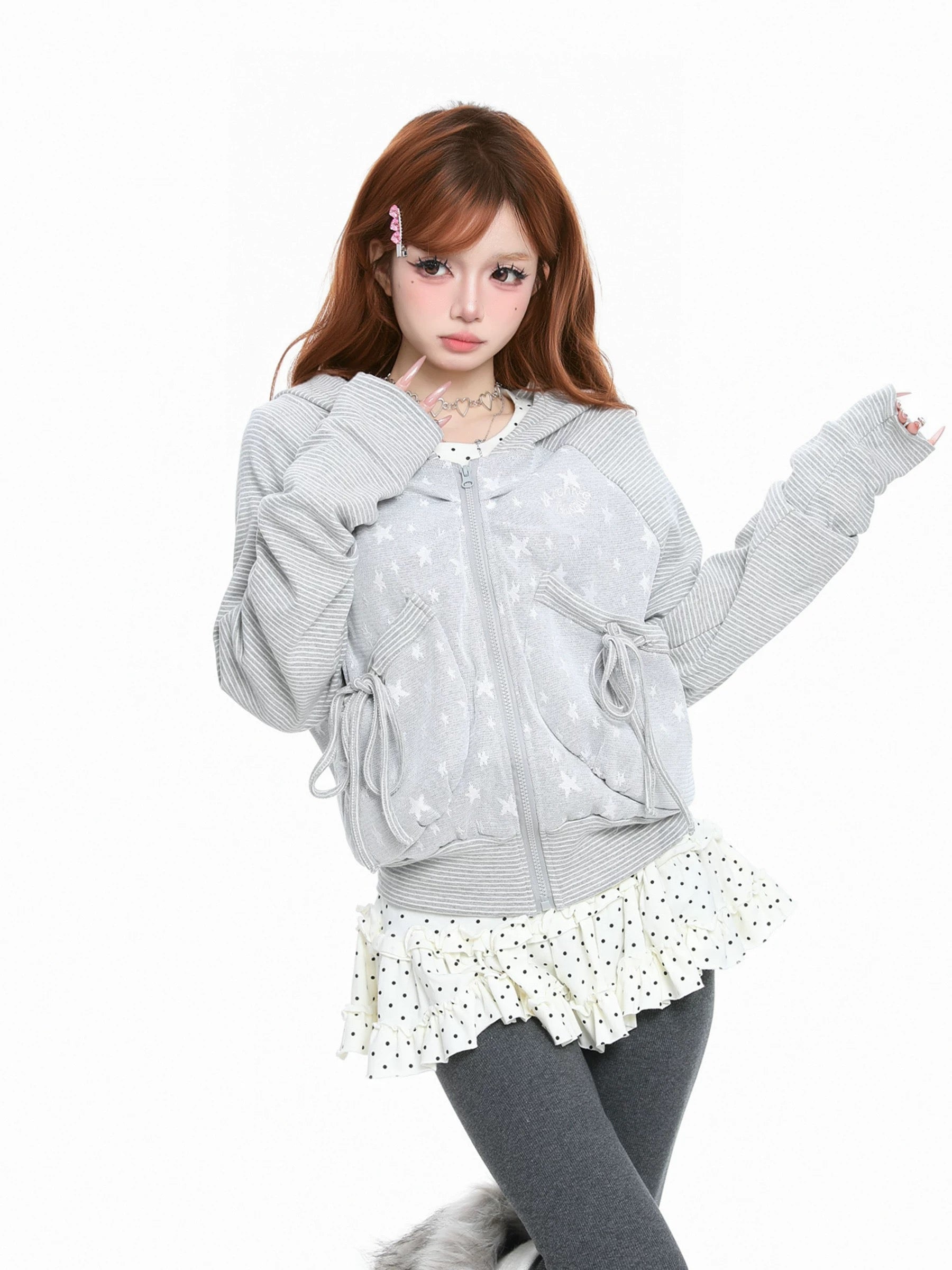 Starry Lace-up Cropped Parker