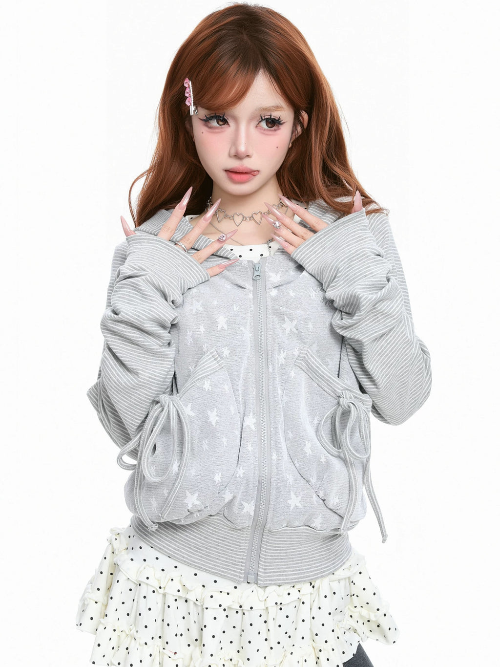 Starry Lace-up Cropped Parker