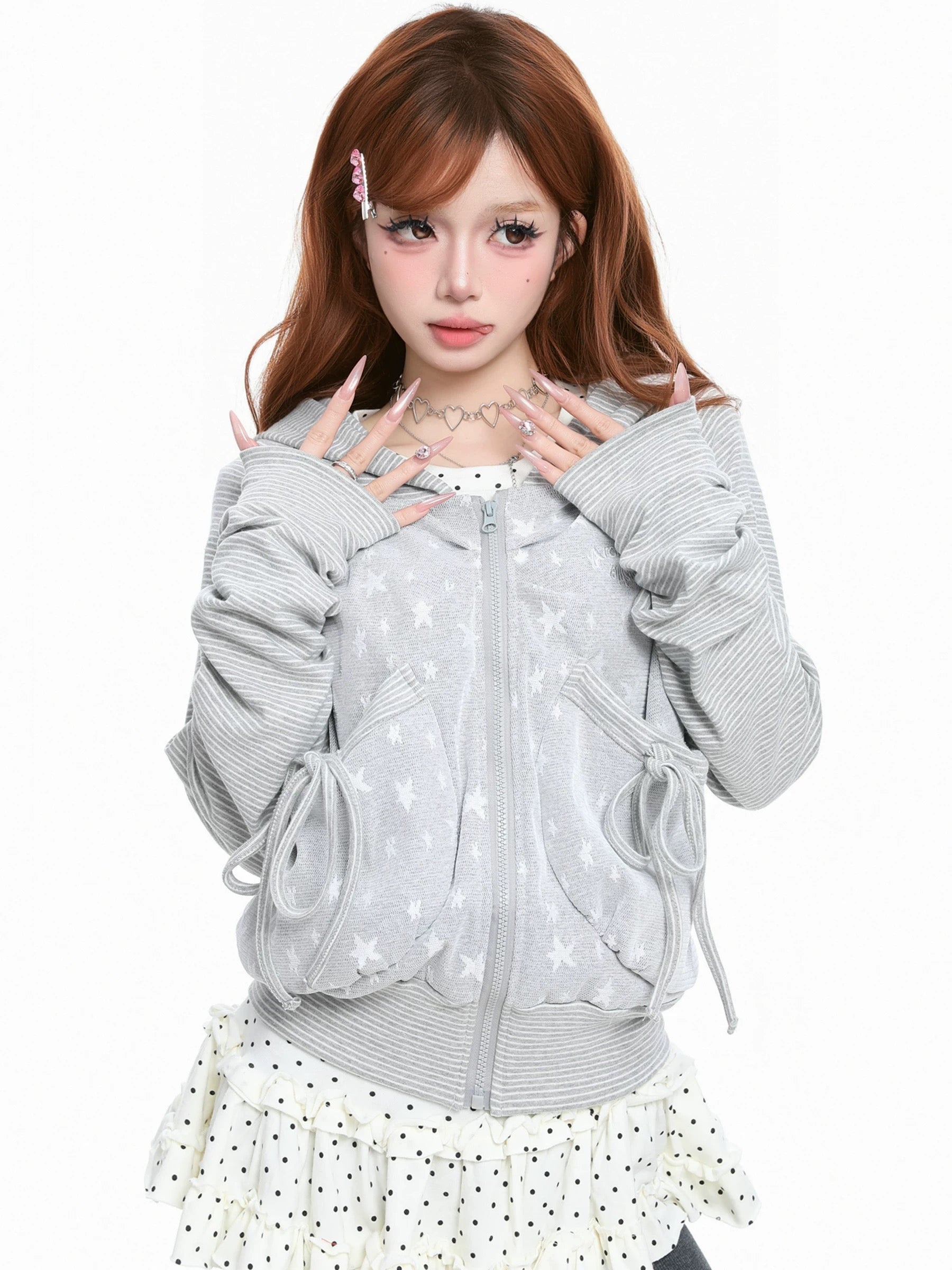 Starry Lace-up Cropped Parker