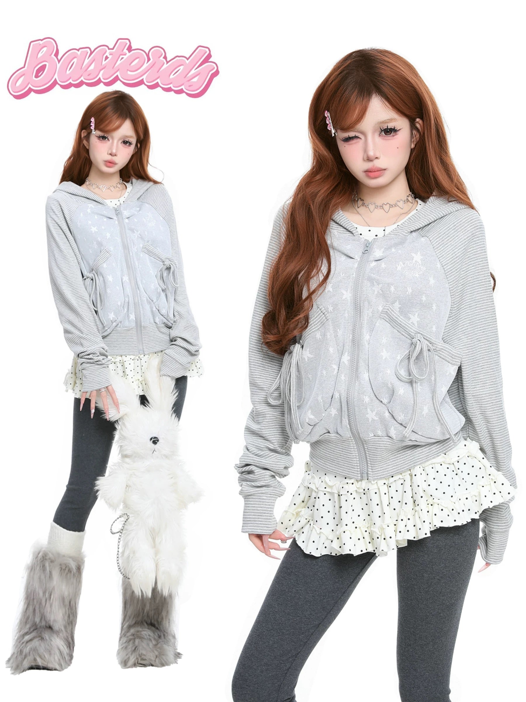 Starry Lace-up Cropped Parker