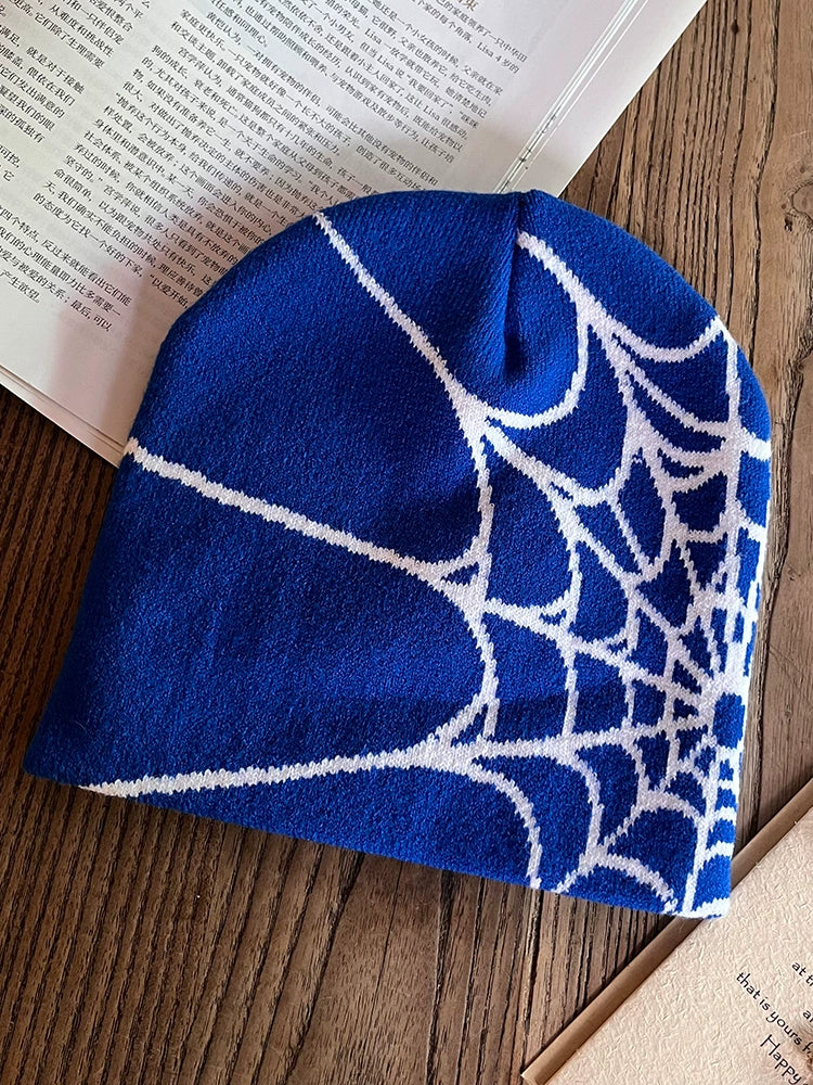Spider Web Knit Wool Beanie