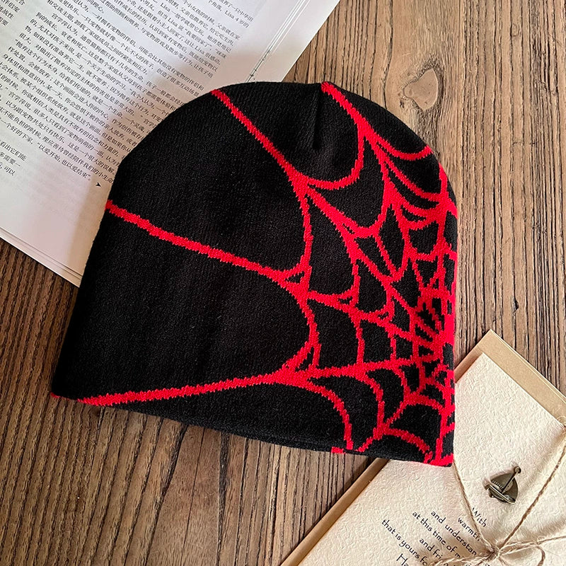 Spider Web Knit Wool Beanie