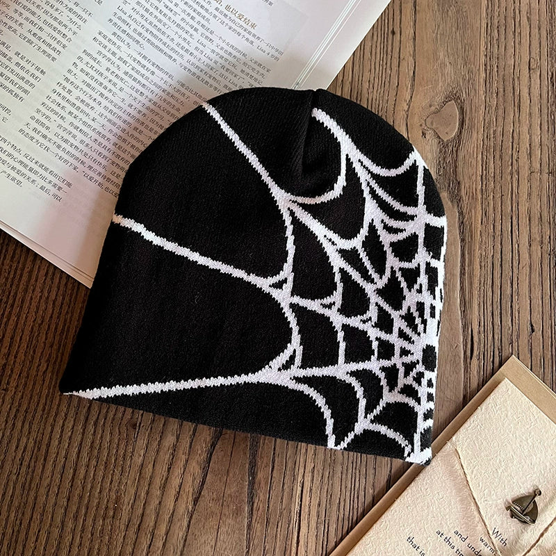 Spider Web Knit Wool Beanie