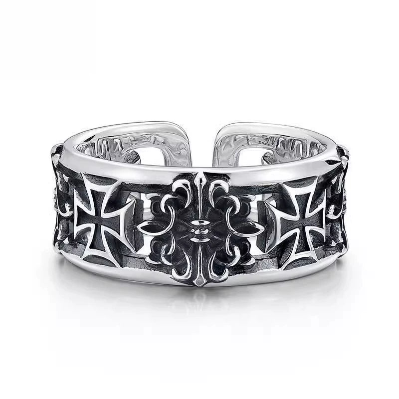 Vintage Black Cross Ring