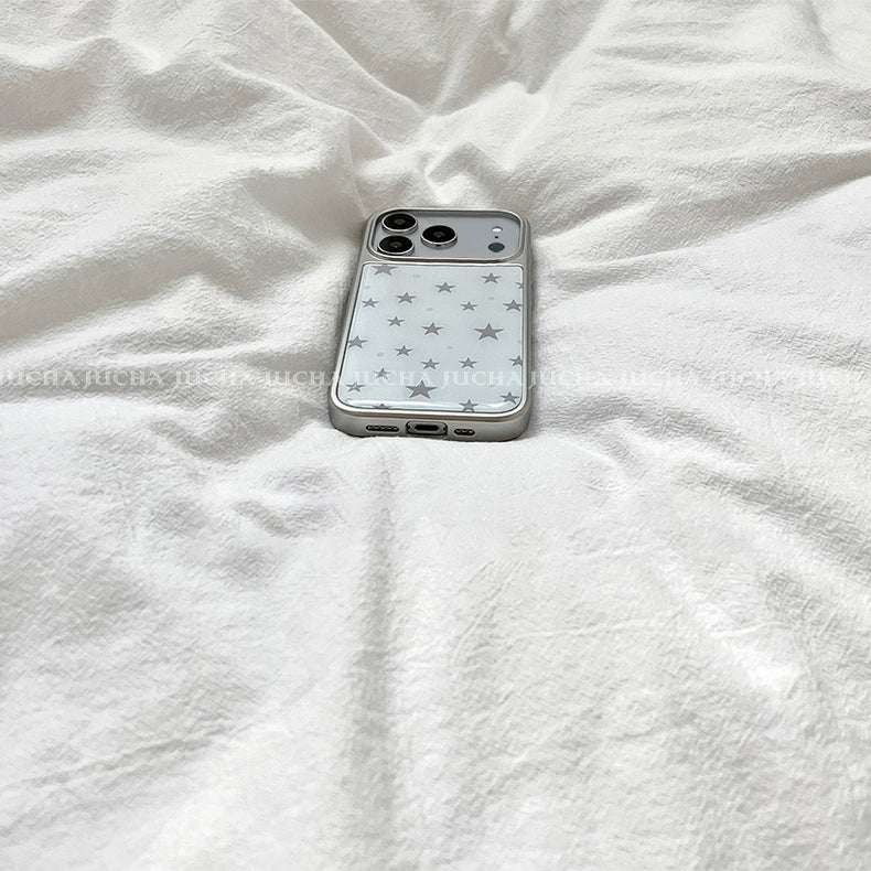 Cream Gray Star iPhone Case