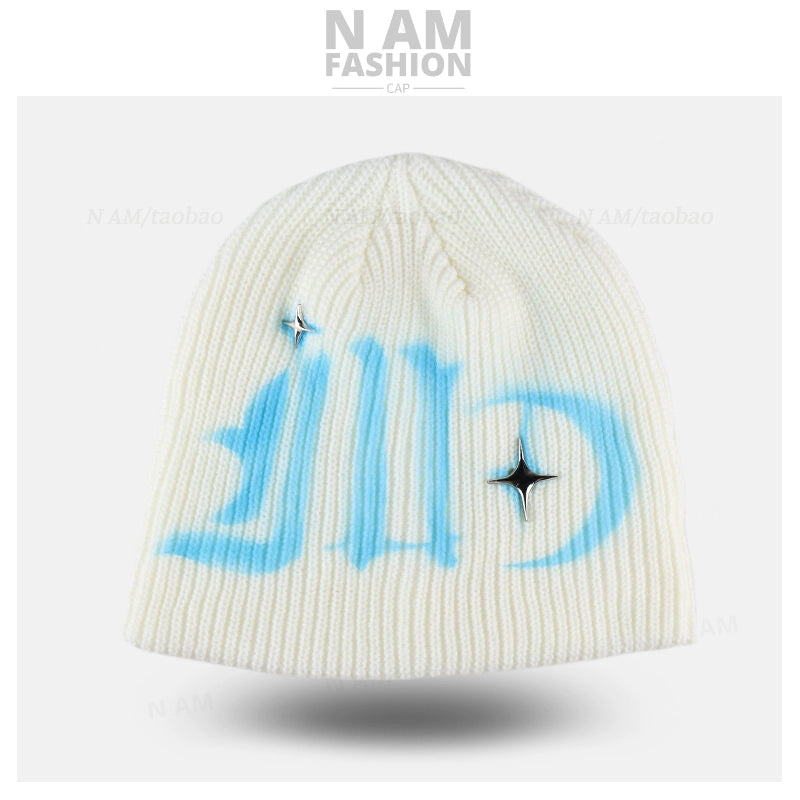 Spray-Painted Knit Beanie