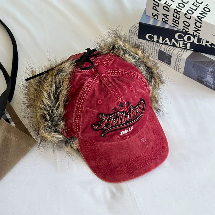 SUPERWZM Retro Furry Earflap Hat