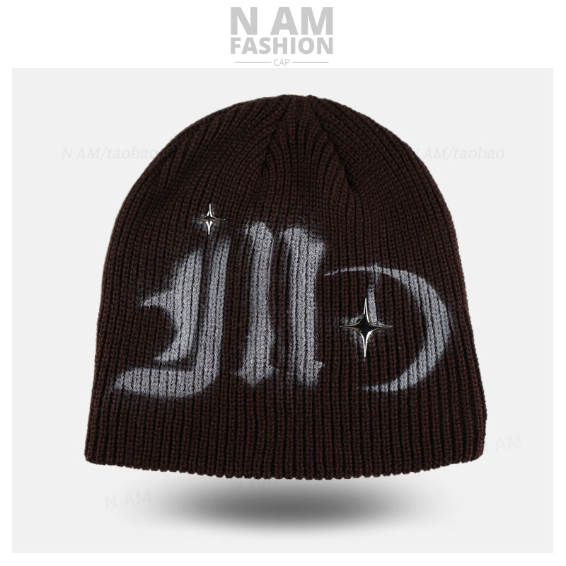 Spray-Painted Knit Beanie