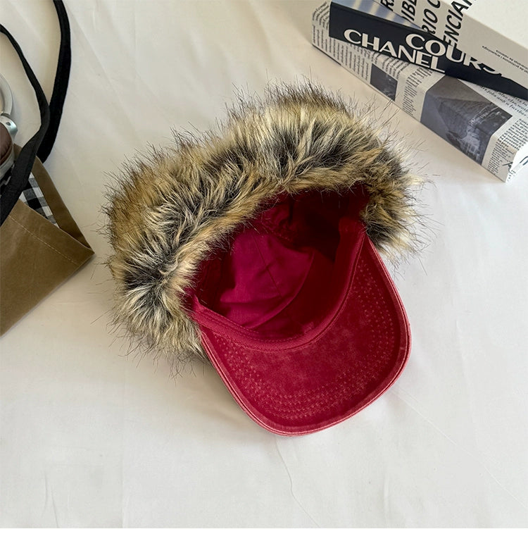 SUPERWZM Retro Furry Earflap Hat