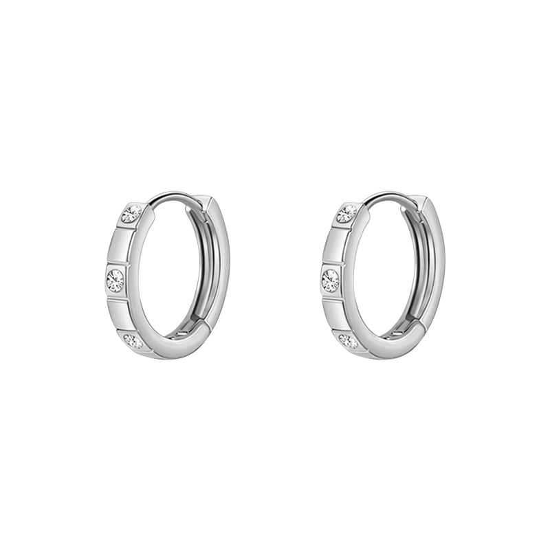 Sterling Silver Punk Minimalist Hoop Earrings
