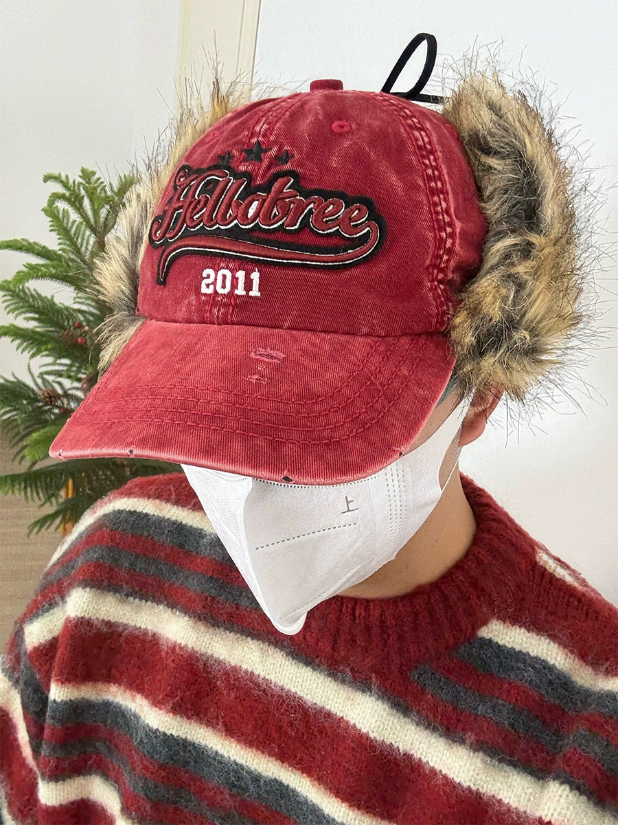 SUPERWZM Retro Furry Earflap Hat