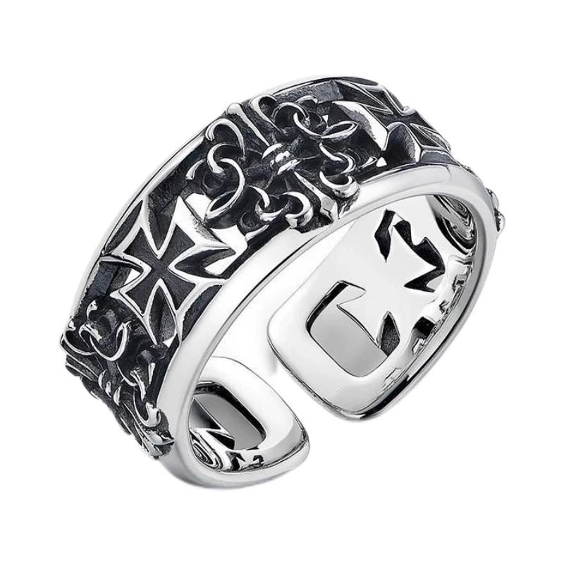 Vintage Black Cross Ring