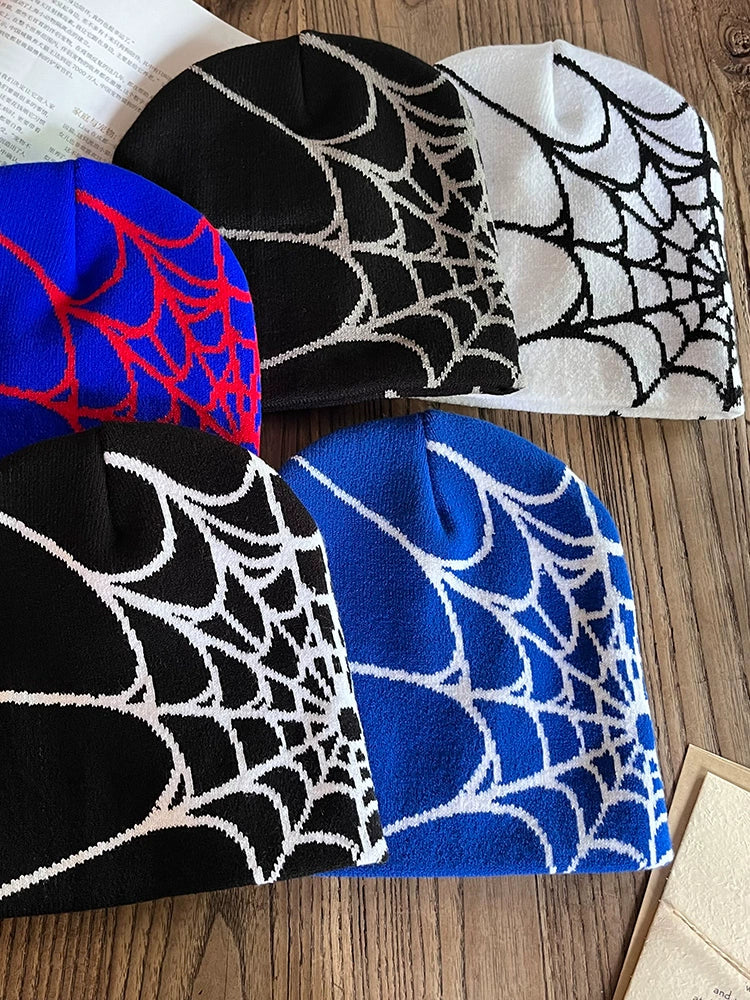 Spider Web Knit Wool Beanie