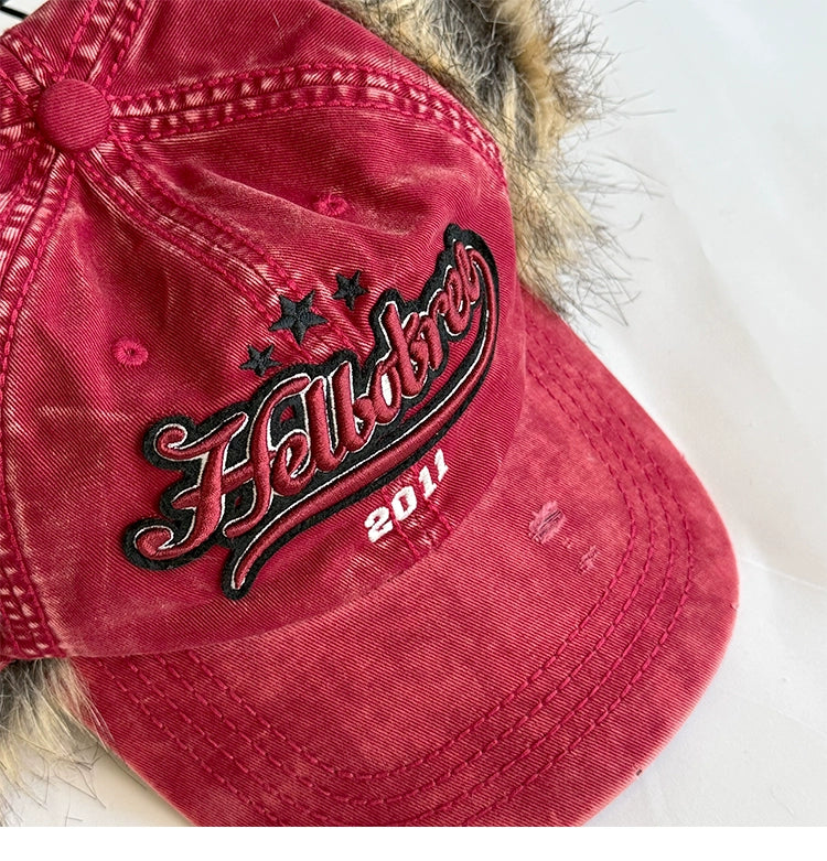 SUPERWZM Retro Furry Earflap Hat