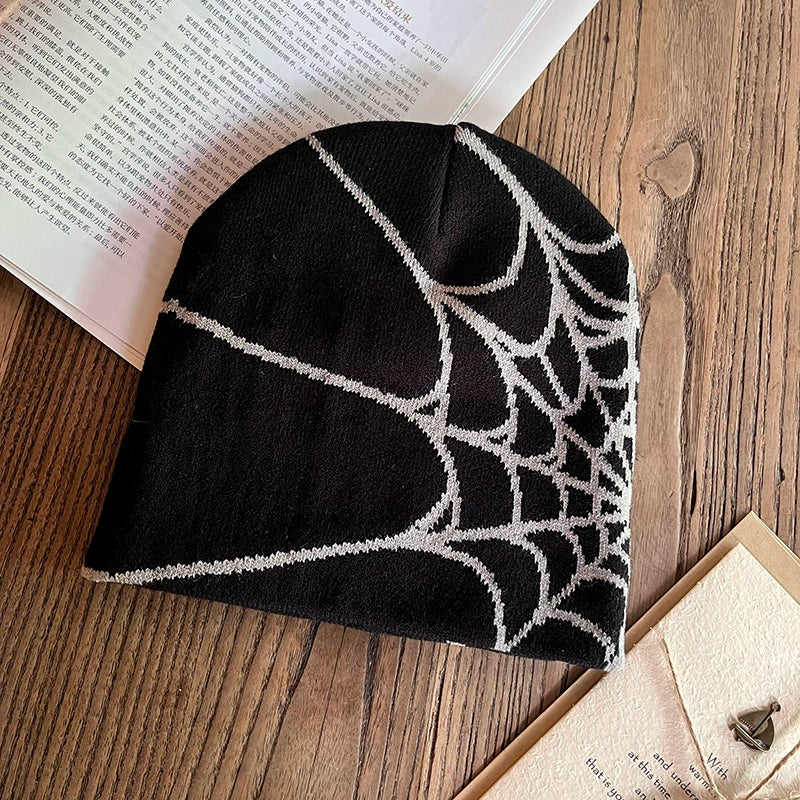 Spider Web Knit Wool Beanie