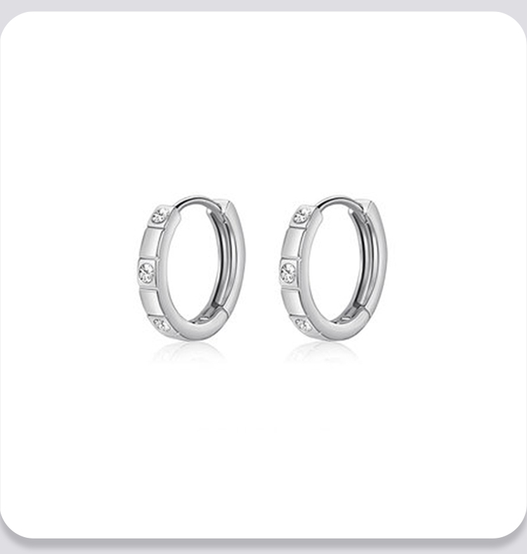 Sterling Silver Punk Minimalist Hoop Earrings