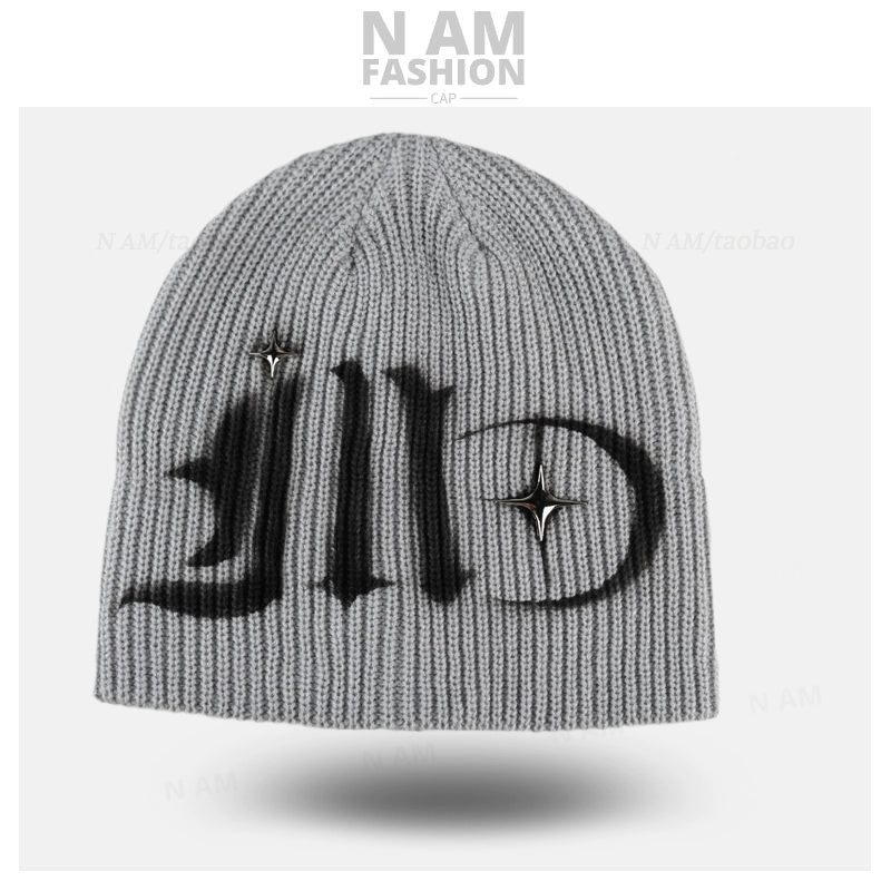 Spray-Painted Knit Beanie
