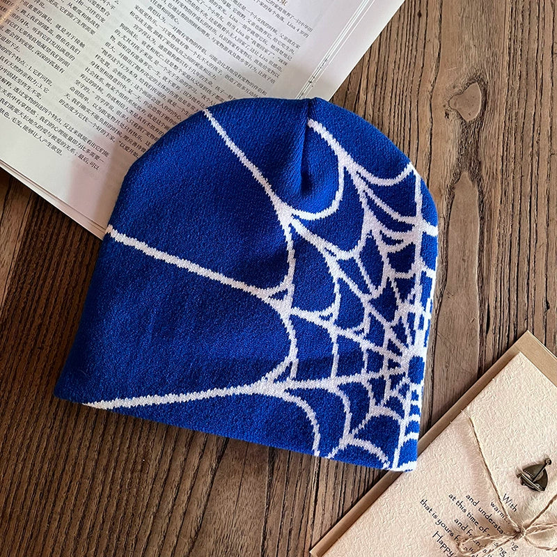 Spider Web Knit Wool Beanie