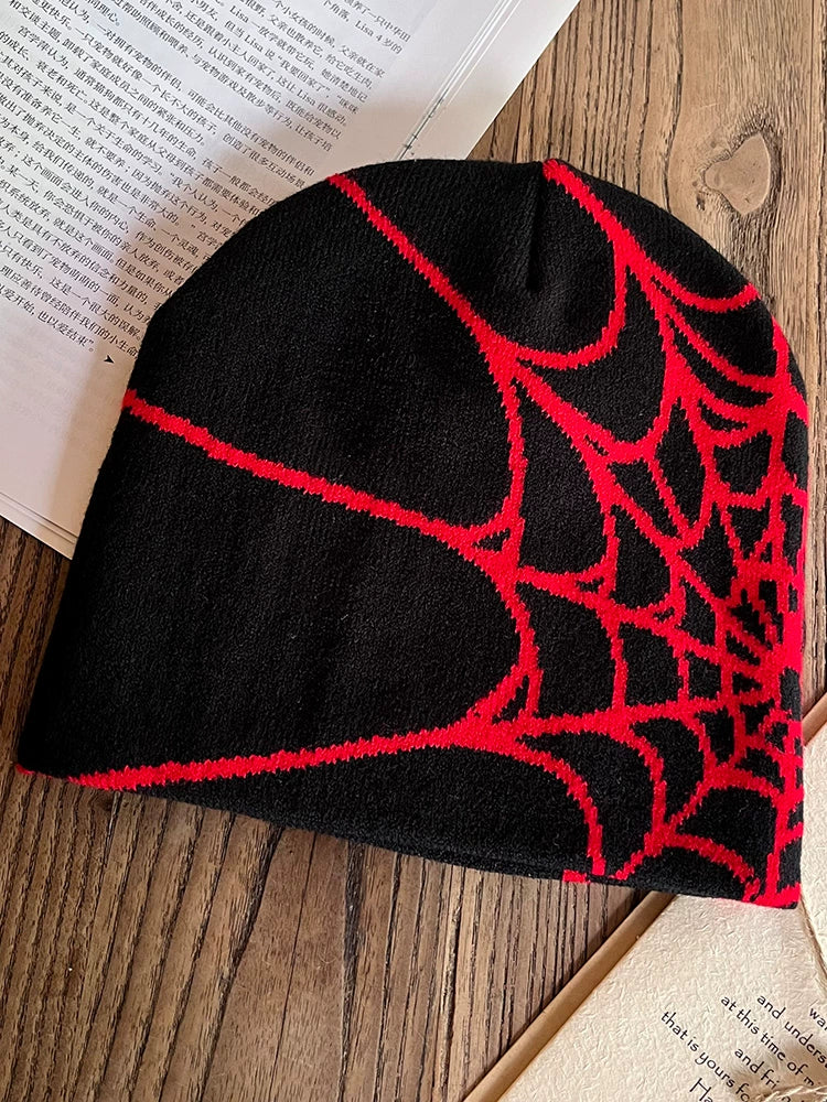 Spider Web Knit Wool Beanie