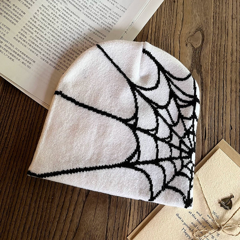 Spider Web Knit Wool Beanie