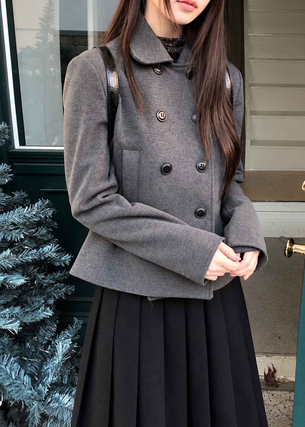 Velmira Double Peplum Coat