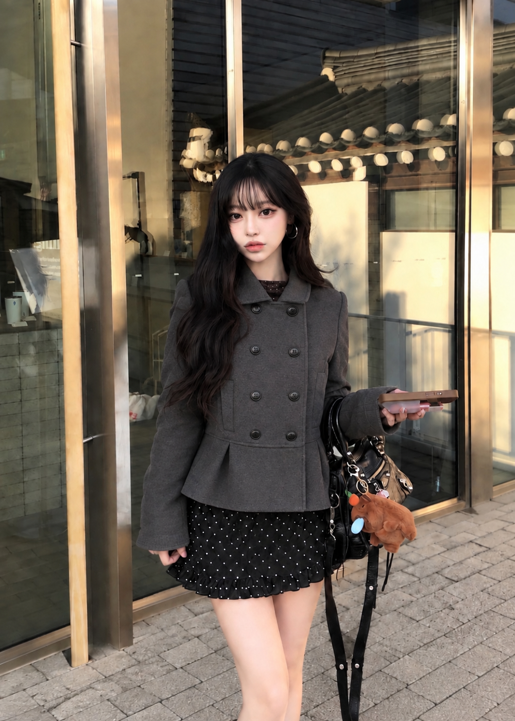 Velmira Double Peplum Coat