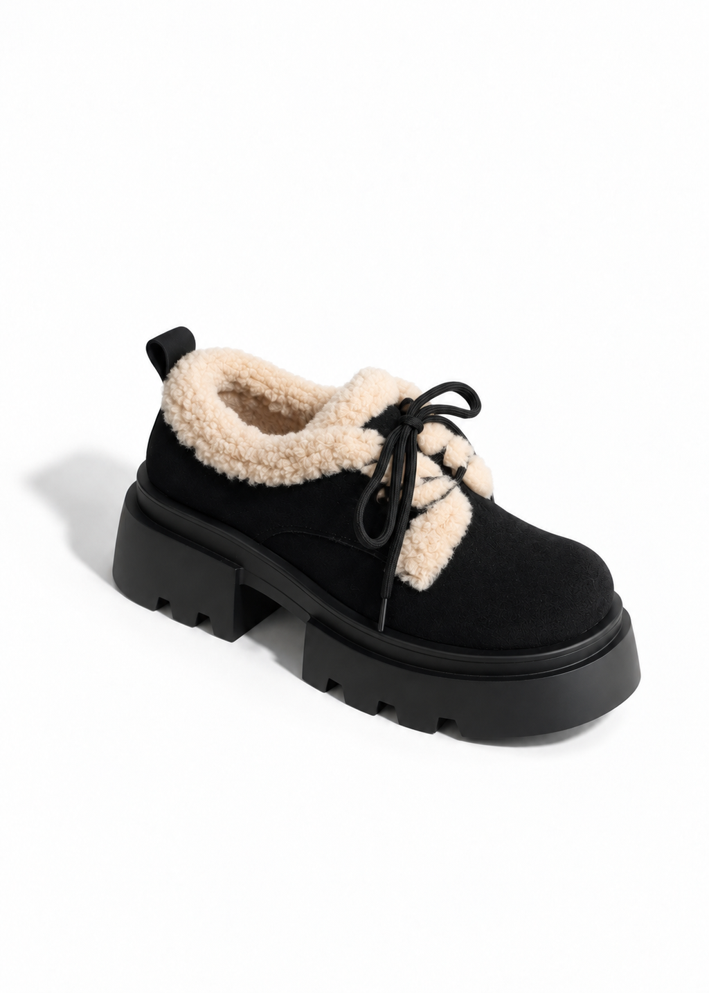 Mellow fur platform shoes