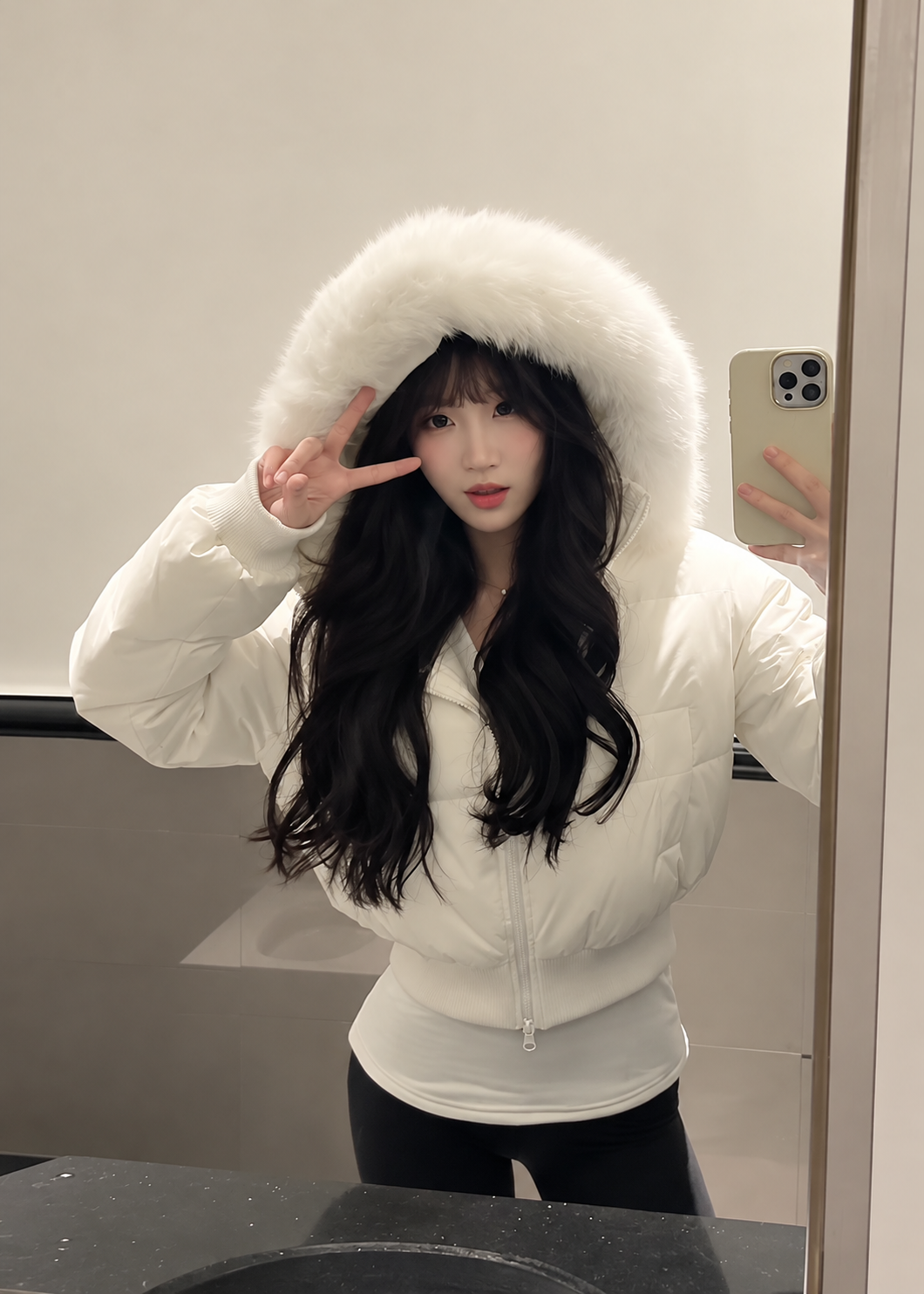 Velmora Fur Hood Short Puffer
