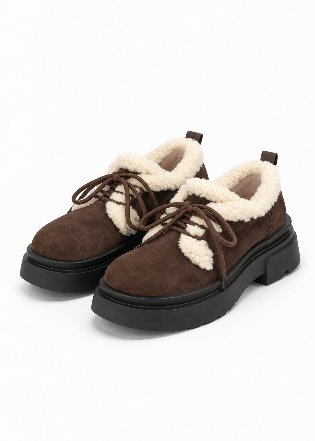 Mellow fur platform shoes