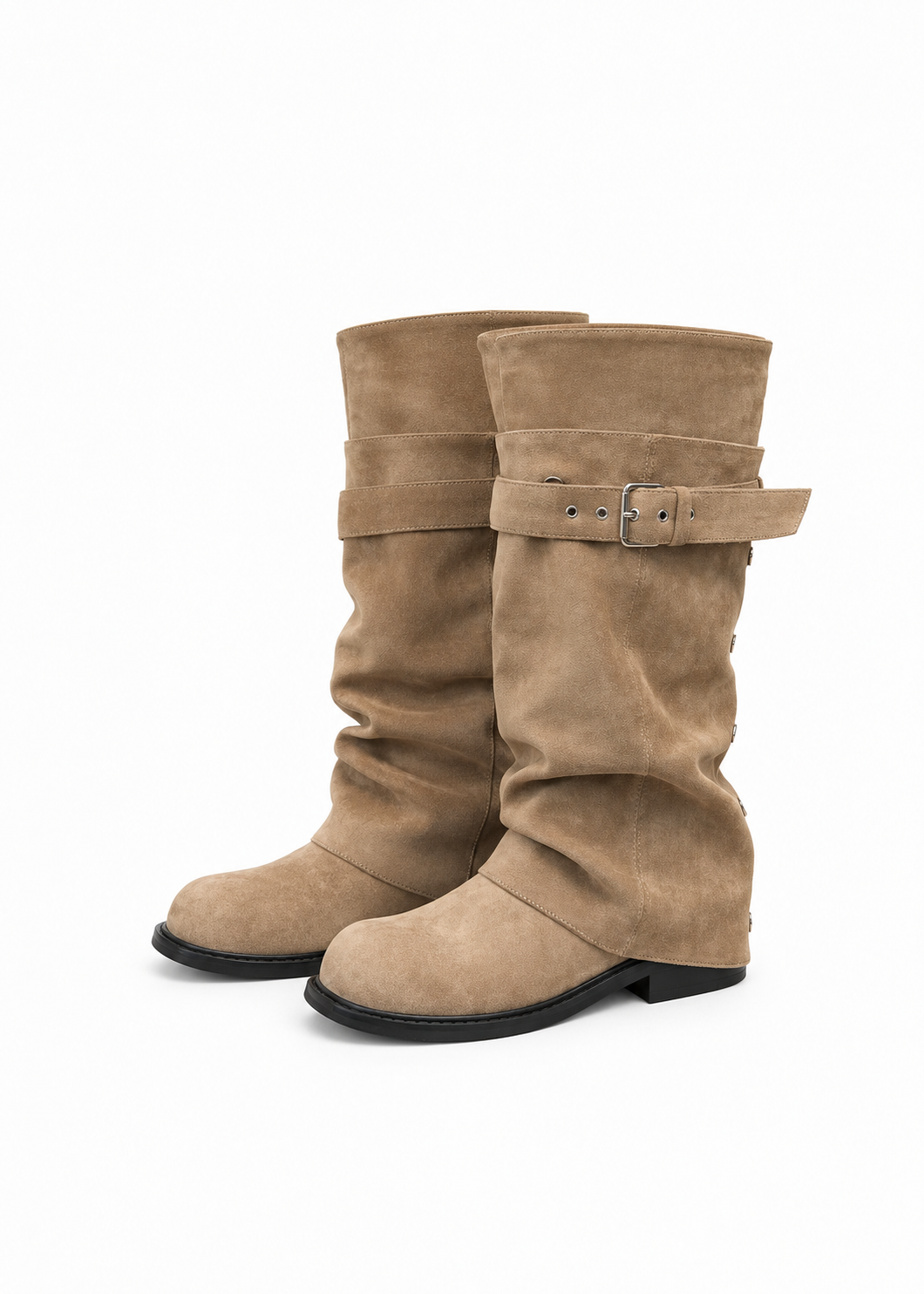 Velsia buckle slouch boots