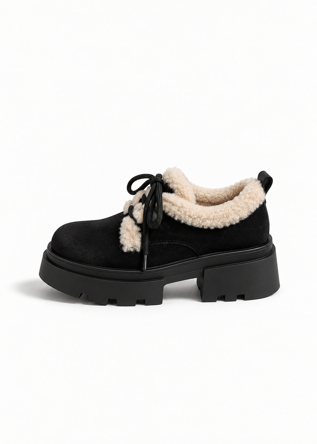 Mellow fur platform shoes
