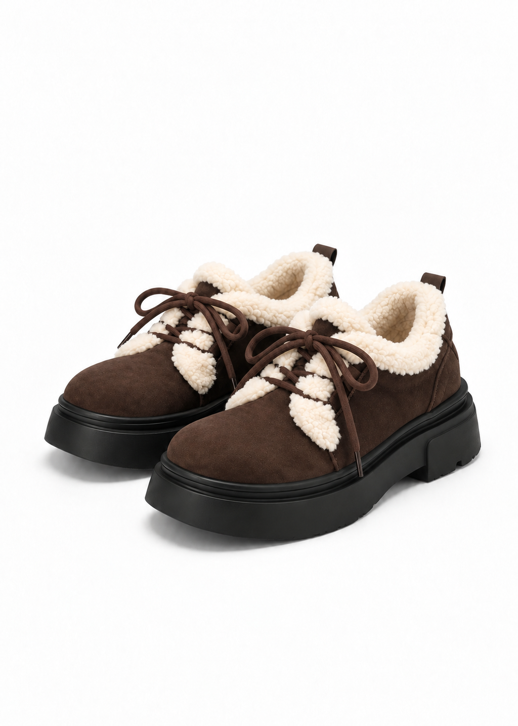Mellow fur platform shoes