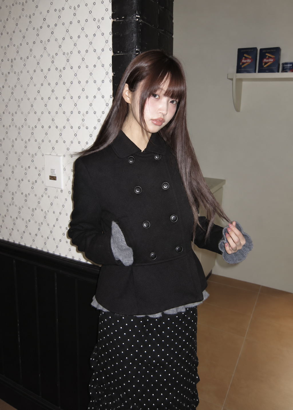 Velmira Double Peplum Coat